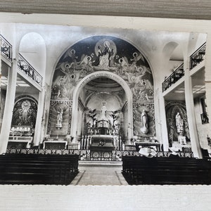 Chapelle De La Medaille Miraculeuse Paris Cartão Postal Grande Vintage Preto e Branco 9 x 6,5"