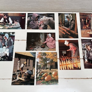 10 cartes postales vintage des années 1980, États-Unis d'Amérique, Massachusetts, vieux village de Sturbridge