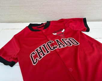 CHICAGO BULLS Lavine 8 NBA Primark Kids Size 11-12 152cm Red/Black Button Up Top
