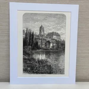 Picturesque Europe Morteau France 1885 Antique Book Print Mounted in White 10 x 12 &quot;
