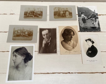 Ritratto in bianco e nero Cartoline vintage x 8 - Foto reali, Maria Maddalena, Lady Baden Powell, Virginia Woolf