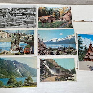 Postales vintage de Noruega x 7