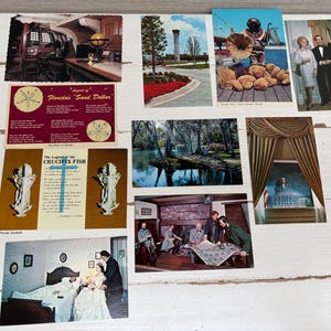 10 cartes postales vintage Floride des années 1970/80 - Musée de cire, H.M.S Bounty, Jacksonville, Sand Dollar, Tarpon Springs, Silver Springs, coquillages