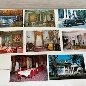 8 cartes postales vintage des années 1980, États-Unis d'Amérique, Vanderbilt Mansion Hyde Park, New York