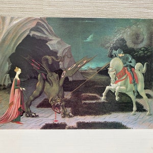 Carte postale illustrée Paolo Uccello - Société Médicis Saint Georges et le Dragon