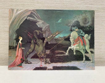 Carte postale illustrée Paolo Uccello - Société Médicis Saint Georges et le Dragon