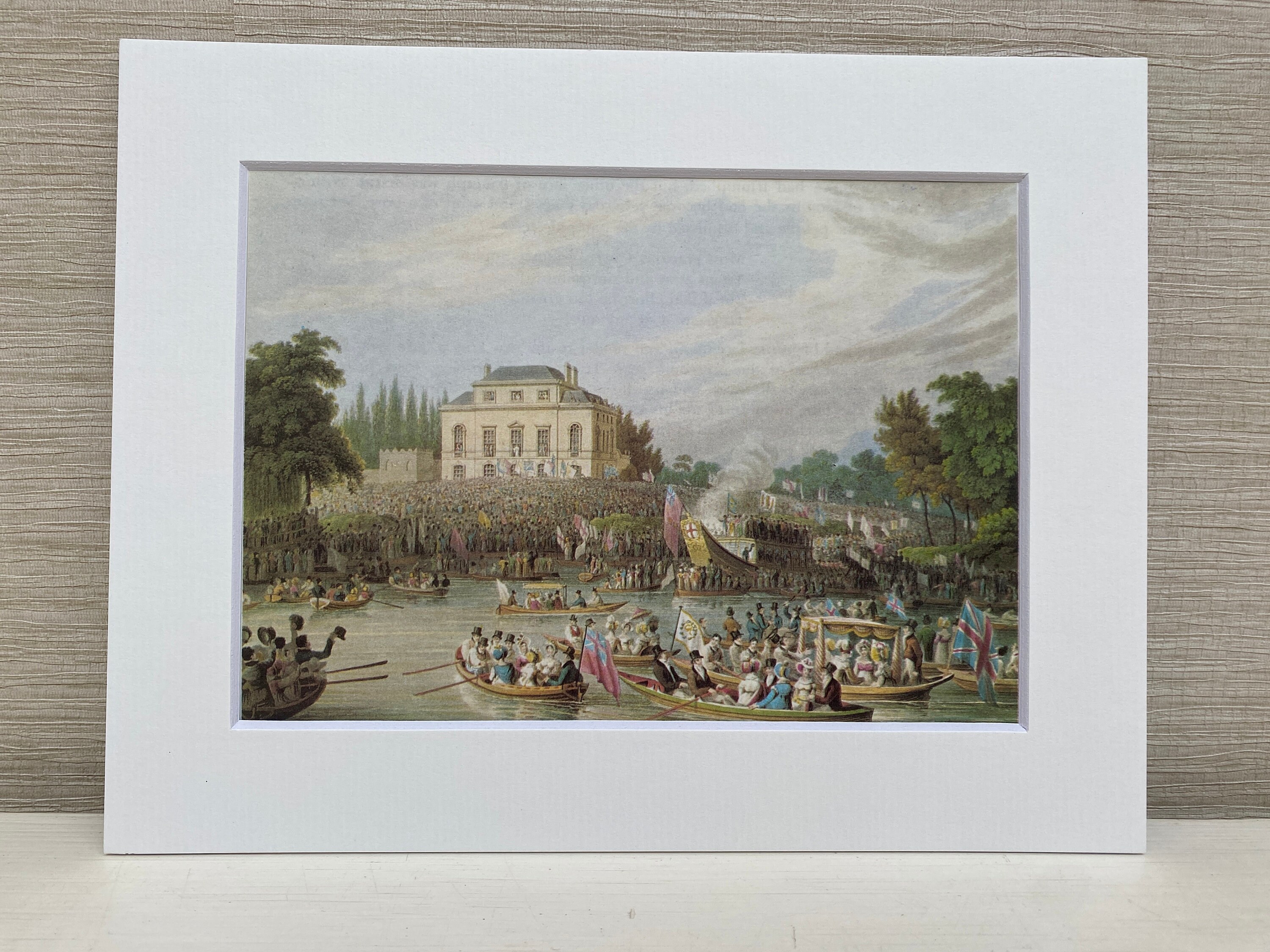 Victorian River Scene London Print Mounted in Antique White 7 X 9 Inch ...