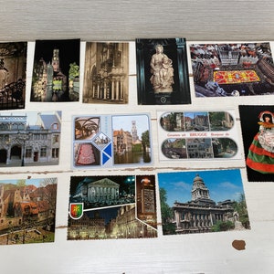 12 cartes postales vintage de Bruxelles et Bruges, Belgique