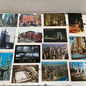 14 cartes postales vintage New York - Times Square , Manhattan , Rockefeller Plaza , Central Park , George Washington Bridge , Park Avenue