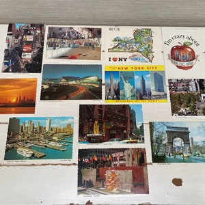 12 cartes postales vintage New York - Aéroport international JFK, Greenwich Village, fontaine de Prométhée, arche de Washington, Times Square