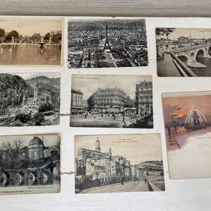 Cartões postais vintage da França x 8 - Paris, Angers, Cote D'Azur, Toulouse, Lourdes