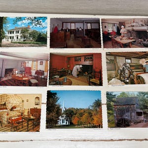 9 cartes postales vintage des années 1980, États-Unis d'Amérique, Massachusetts Old Sturbridge Village