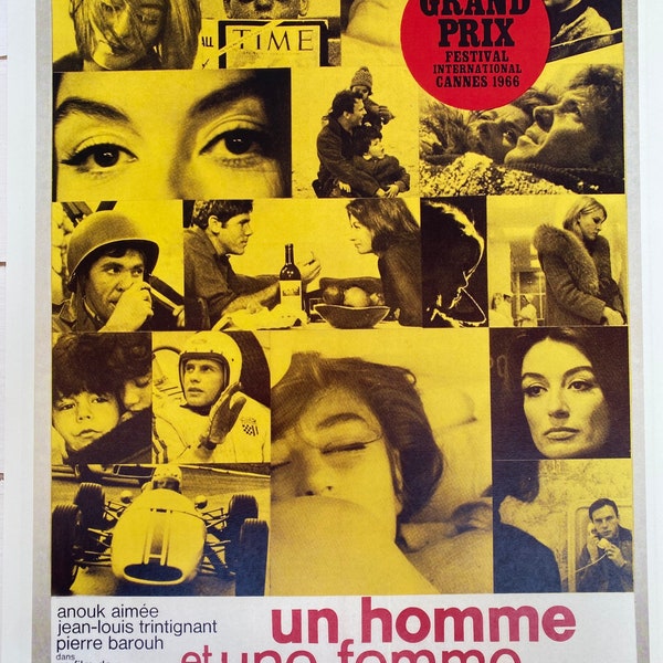 Grand Prix Cannes 1966 Un Homme et Une Femme Print 30 cm x 40 cm