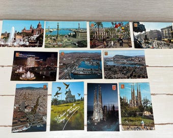 Espanha Barcelona Cartões Postais Nostalgia Ephemera Viagem x 11
