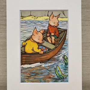 Piggly Plays Truant - Ladybird Books Original Vintage Print 1947 - Nursery Decor - Childrens Literature