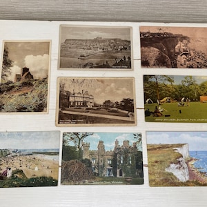Kent und Whiby in Yorkshire Acht Vintage Postkarten