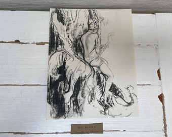 Sketch by Drian of Mlle Diana appearing in the revue Bonjour Paris at the Casino de Paris - Print 19.5 x 24.5 cm