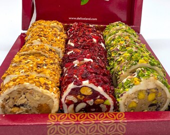 Lokum, caja de delicias turcas de Estambul, delicias turcas, delicias turcas frescas y tradicionales de alta calidad, caja de regalo, sabores auténticos reales