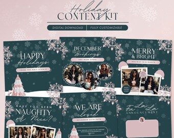 Christmas Social Media Post Templates: Canva Editable (Digital Download)