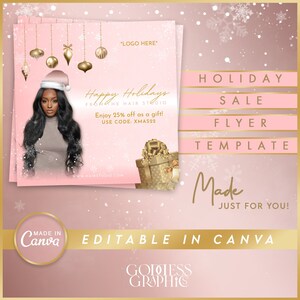 Weihnachtsaktion Flyer | Hairstylisten, Lash/Nail Techs, Kosmetiker & mehr | Social Media Flyer Vorlage | Hergestellt in CANVA