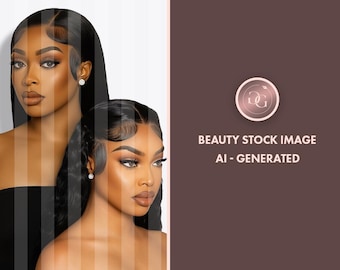 AI Beauty Stock Image: Realistic Model, Transparent Background (Digital Download PNG/JPG