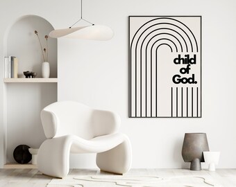 Child of God Print: Minimalist Christian Home Decor (Digital Download)