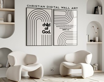 Minimalist Christian Wall Art | John 1:12 Print (Digital Download)