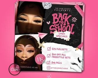 Back to School Hair Flyer Template: Animated Canva Design (Digital Product)