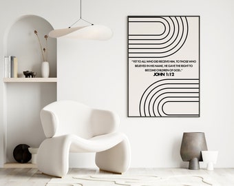 Minimalist Bible Verse Print | Christian Home Decor (Digital Download)