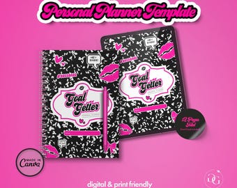 Goal Getter Personal Digital Planner 2026 | Soft Girl New Year Vision Board Template | iPad GoodNotes Journal | Daily Weekly Monthly Goals