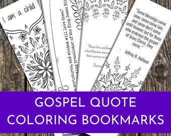 Gospel Quote Coloring Bookmark - Four Unique Designs