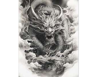 Tattoo Asian Dragon Canvas Art, Asian Dragon Art, Tattoo Dragon, Asian Tattoo Art, Dragon, Chinese Dragon, Korean Dragon, Japanese Dragon