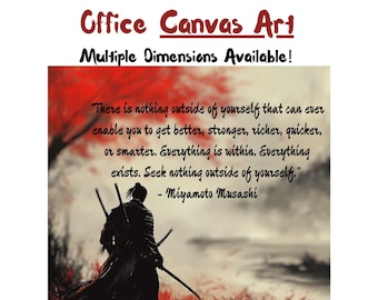 Väggkonst, Miyamoto Musashi citat canvas, samuraj motiverande kontorsinredning, inspirerande citatkonst, japansk krigare heminredning, matt