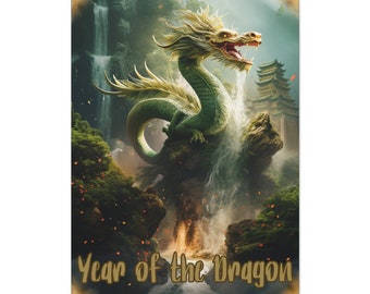Jahr des Drachen, Chinesisches Neujahr, Lunar New Year, Drache Leinwand Kunst, Asiatischer Drache, Sternzeichen, Feng Shui, Asiatische Mythologie, Office Art,