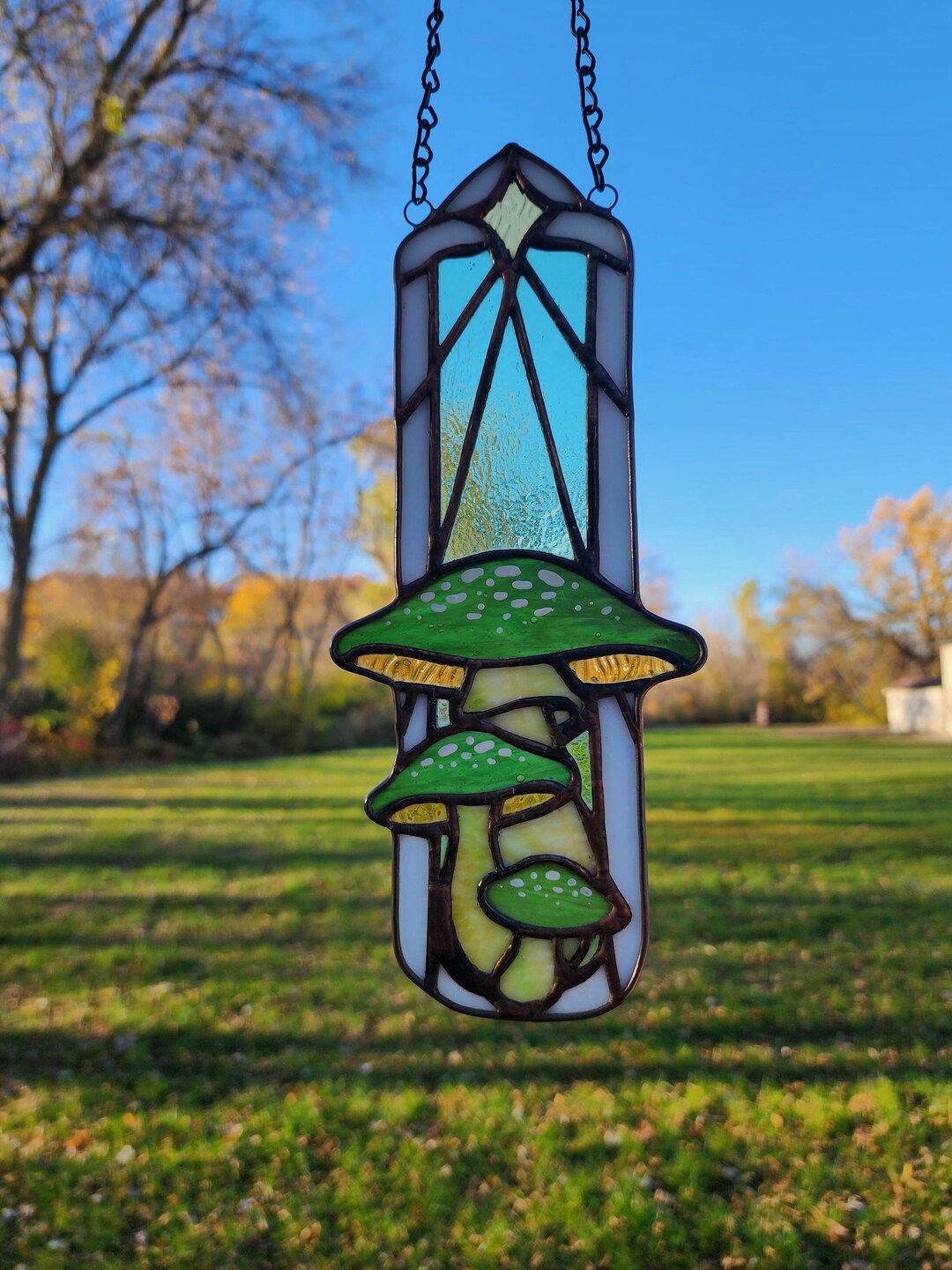 Stained Glass Mushroom Window Suncatcher - Etsy