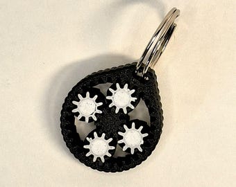 Planetary Gear Keychain - 3D printed Keyring