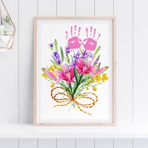 Handprint Flower Art Printable: DIY Kids Keepsake (Instant Download)