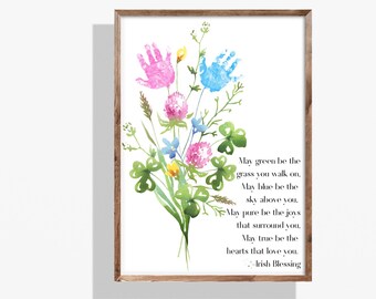 St. Patrick's Day Handprint Clover Craft | Irish Blessing | St. Patty’s Daycare Crafts | Mrs. Millennial Designs