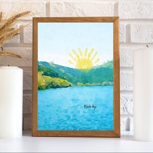 Impression d'art empreinte de main pour la fête des pères - Artisanat pour enfants, téléchargement immédiat, empreinte de main de bébé personnalisée, cadeau pour les grands-parents