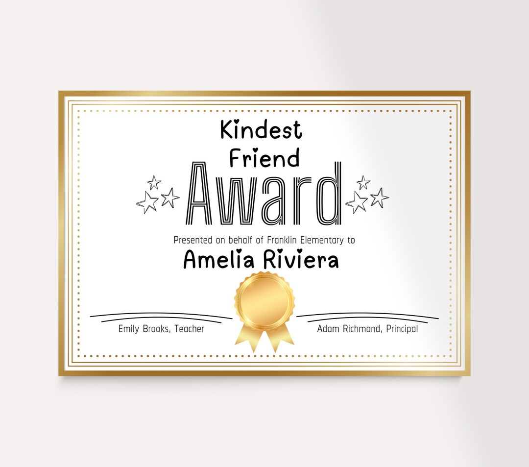 Editable School Awards Template, No Cutting, Printable End of Year ...