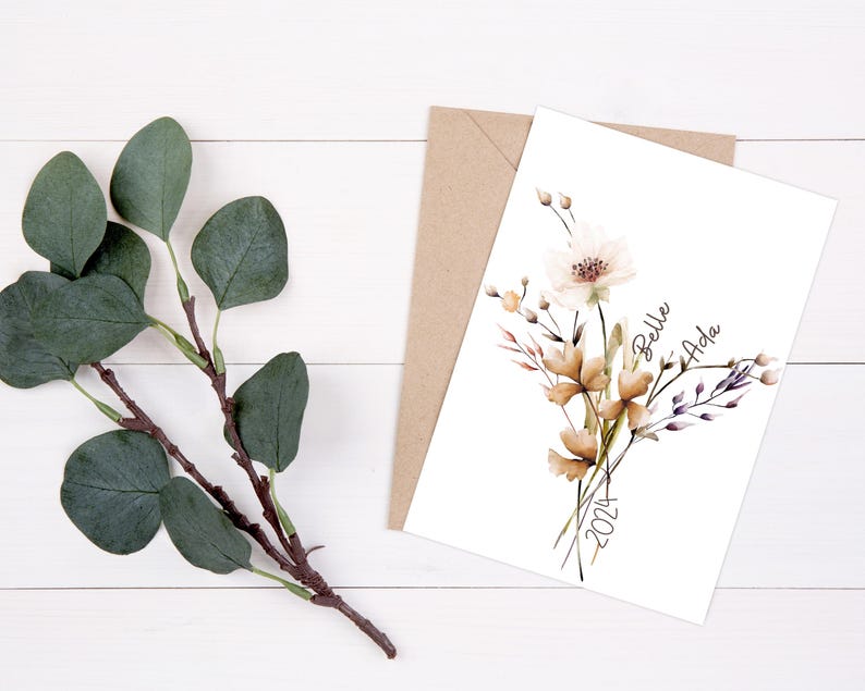 Custom Handprint Flower Art, Personalized Name Stem Handprint Wall Art