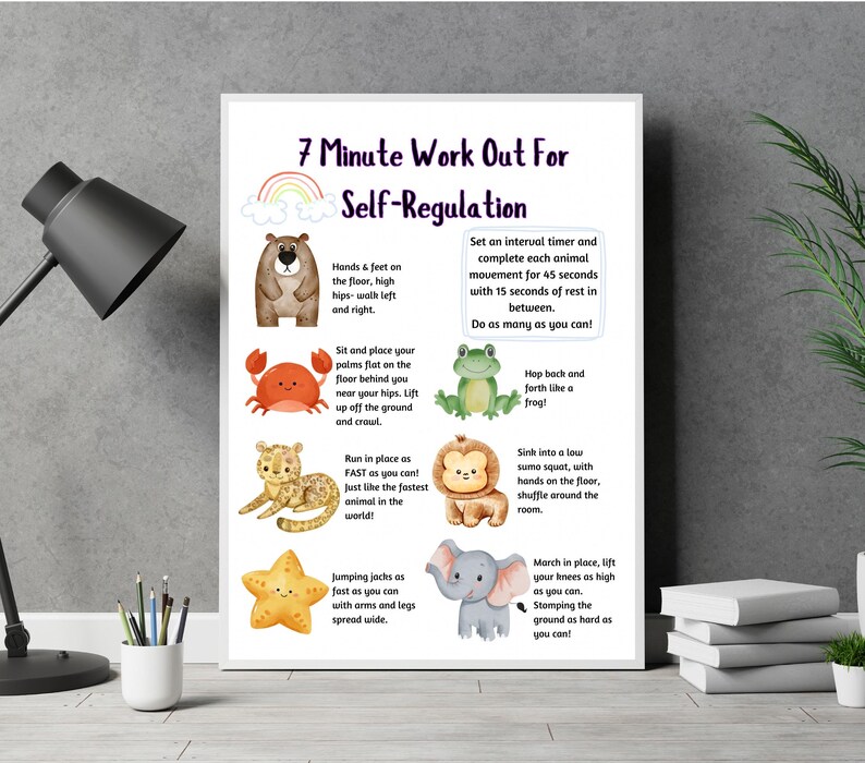 Personalised Regulation Routine Self-regulation Workout for Kids: 16 X20 Poster & Worksheet - Etsy