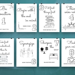 8 Habit Posters, Leader in Me Printable Poster Set, Leadership Posters ...
