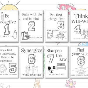 7 Habits of Happy Kids Poster Set | Leader In Me | Leadership | Classroom Decor | Habits 1-8