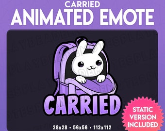 Animated CARRIED Emote in Soft Purple with Backpack Bunny (Animated+Static) (Digital Download) [sv]