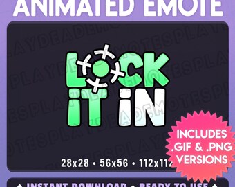 Animated LOCK IT IN Emote in Soft Pastel Green (Ani+Static) (Digital Download) [sg]