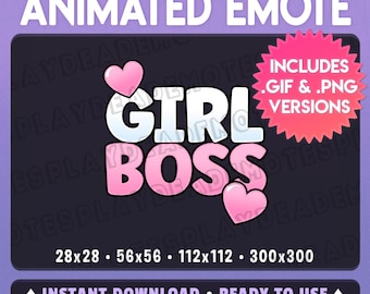 Animated GIRL BOSS Emote in Soft Pastel Pink (Animated+Static) (Digital Download) [sp]