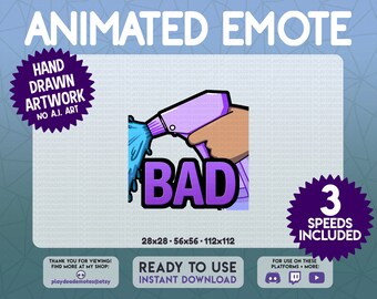 Purple Spray Bottle BAD Emotes | ANIMATED + STATIC purple bad emotes | Animated in 3 Speeds | pink animated emote, animated text emote emoji