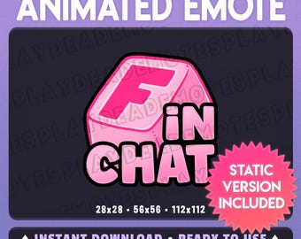 Animated Press F Chat Emote in Soft Pastel Pink (Animated+Static) (Digital Download) [sp]