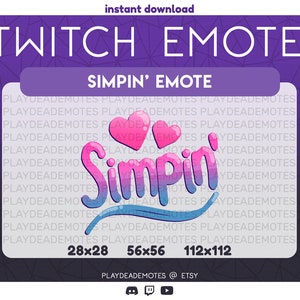 Simpin&#39; Twitch Emote | Simpin Discord Emote | Instant Download Twitch Graphics for Streamers, Simp Simpin Simping Twitch Streamer Meme Emote